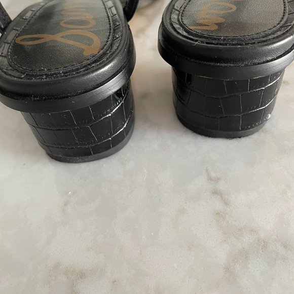 Sam Edelman Croc Leather Sandals - Picture 3 of 5